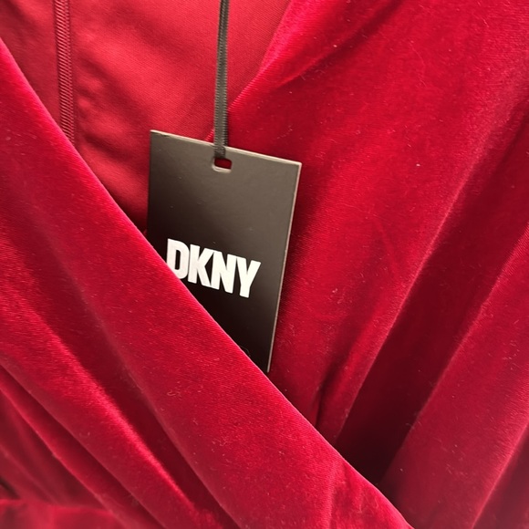 DKNY NWT Velvet Red Dress - Picture 3 of 3
